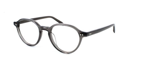 Gakpo - Unisex crystal grey acetate glasses with round shaped lenses and barrel hinges - image view 1