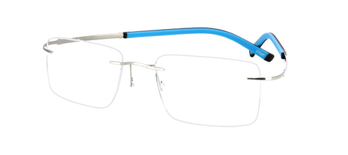Millana - Silver & Blue - Titanium prescription glasses front left view
