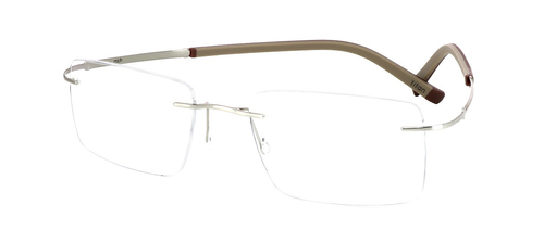 Panza - Light Gold & Brown - Titanium prescription glasses front left view