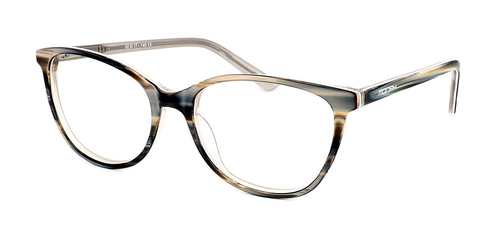 Tropea - Shiny Brown Stripe prescription glasses front left view