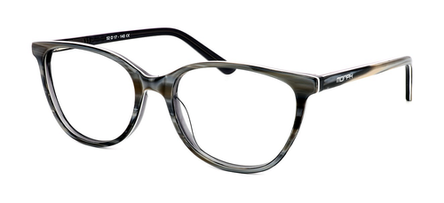 Tropea - Shiny Black Stripe prescription glasses front left view