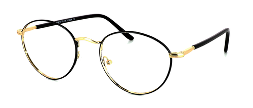 Matera in Black & Gold prescription glasses front left view
