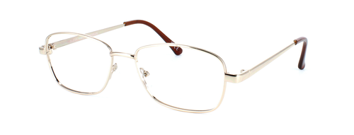 Heather - Gold prescription glasses front left view