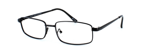 Clinton in Black prescription glasses front left view