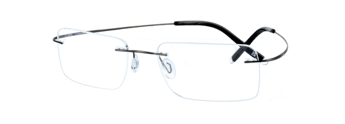 Nico - Gunmetal - Titanium prescription glasses front left view