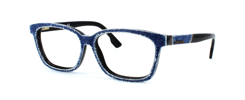 DIESEL - 5137 - Dk Blue Denim Pattern prescription glasses front left view