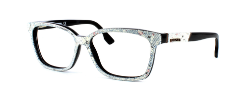 DIESEL - 5137 - Blue Denim Pattern prescription glasses front left view