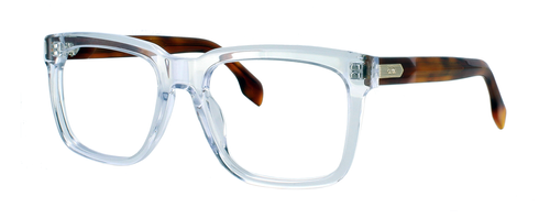 Edward Scotts - Matisse - Clear Crystal & Brown prescription glasses front left view