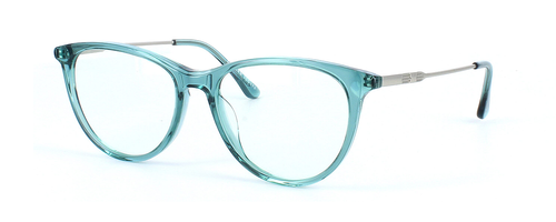 Edward Scotts -Austin- Turquoise prescription glasses front left view