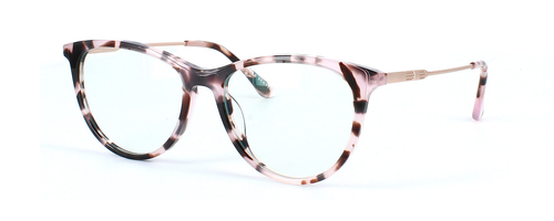 Edward Scotts -Austin- Pink & Brown prescription glasses front left view