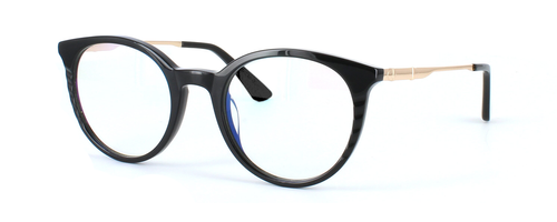 Edward Scotts - Barrett - Shiny Black prescription glasses front left view