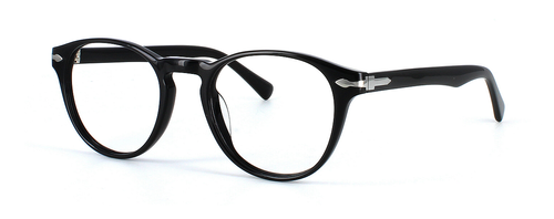 Edward Scotts Kusama - Shiny Black prescription glasses front left view
