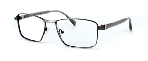Edward Scotts Sam - Brushed Silver prescription glasses front left view
