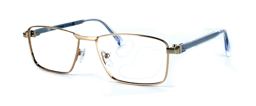 Edward Scotts Sam - Matt Gold prescription glasses front left view