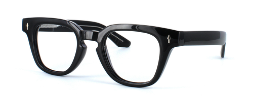 Edward Scotts - Heaney - Shiny Black prescription glasses front left view