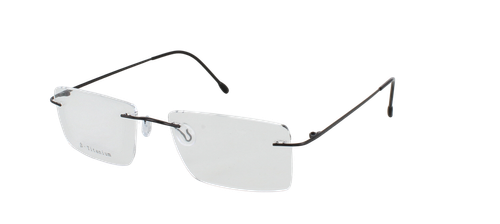 Lorenzo in Matt Black prescription glasses front left view