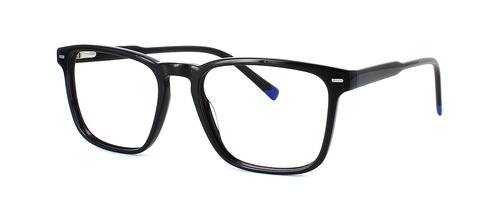Otter - Shiny Black prescription glasses front left view