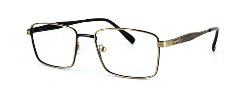 Wedge in Gold & Black prescription glasses front left view