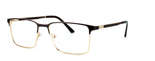 Belfry in Black & Gold prescription glasses front left view