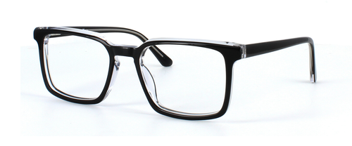 Guaro - Black & Crystal prescription glasses front left view
