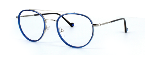 Bacanora - Blue & Silver prescription glasses front left view