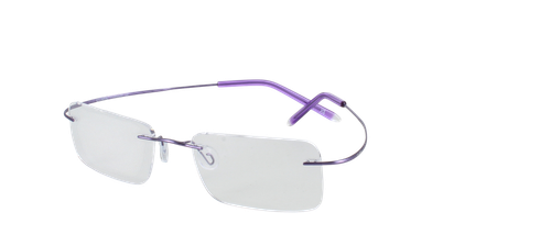 Nico - Purple - Titanium prescription glasses front left view