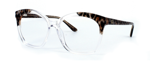 GUESS 2820-026 - Clear Crystal & Leopard prescription glasses front left view