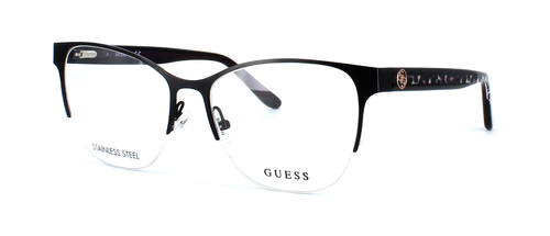 GUESS 2873 - Matt Black prescription glasses front left view