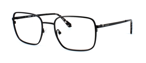 GUESS 50066 - Matt Black prescription glasses front left view