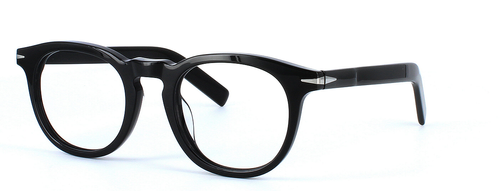 Pistachio in Shiny Black prescription glasses front left view