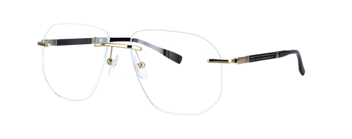 Cordata in Gold prescription glasses front left view