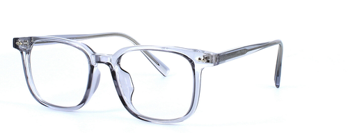 Sax in Crystal Grey prescription glasses front left view