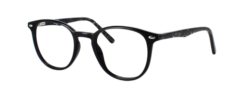 Canis - Shiny Black prescription glasses front left view