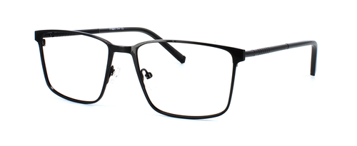 Adama - Shiny Black - Titanium prescription glasses front left view