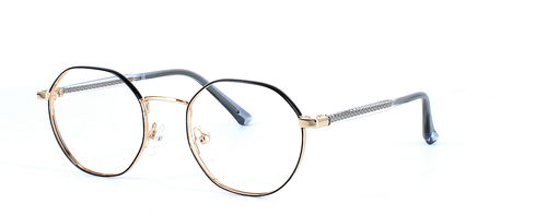 Cassiopeia - Black & Gold prescription glasses front left view