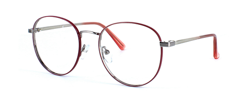 Sagittarius - Burgundy & Silver prescription glasses front left view