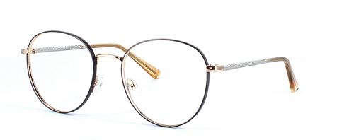 Sagittarius - Grey & Gold prescription glasses front left view