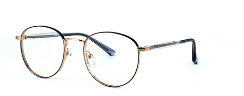 Pisces - Black & Gold prescription glasses front left view