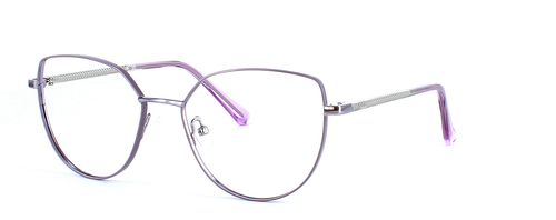 Hydra - Mauve & Silver prescription glasses front left view