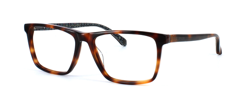 Ted Baker 8217 - Unisex shiny acetate glasses with rectangular shaped lenses and sprung hinge temples leading to matching tortoise acetate arms - image view 1