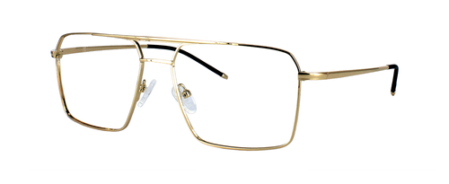 Tipton in Shiny Gold prescription glasses front left view