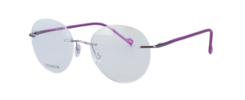 Cosham - Titanium - Lilac prescription glasses front left view